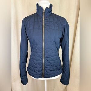Aether Jacket Navy Quilted Puffer With Yellow Lining Size 1